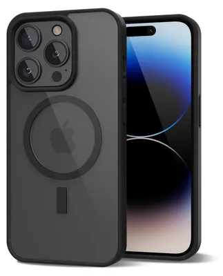 Obrázek produktu pro Magnetický kryt pro iPhone 14 Pro, kompatibilní s MagSafe, průhledné nárazuvzdorné pouzdro, ochranný zadní kryt Černá