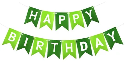 Obrázek produktu pro Dekorace na narozeniny "Happy Birthday", zelená, papírová, sada