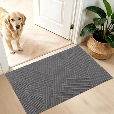 Immagine prodotto di Tappetino antiscivolo per interni/esterni, colore grigio, 60x90 cm