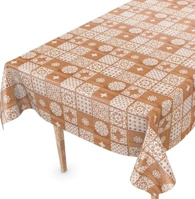Produktbild von Tischdecke Wachstuch Retro Braun Robust Wasserabweisend Breite 140 cm Länge 100 cm