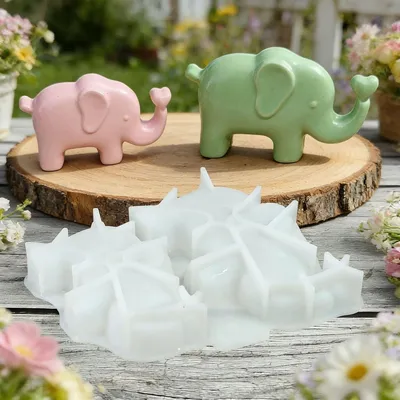Produktbild von Silikonform Elefant 3D Gießform Gips Beton Kerzen DIY Handwerk