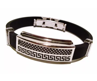 Produktbild von Herrenarmband Edelstahl Kautschuk Herren