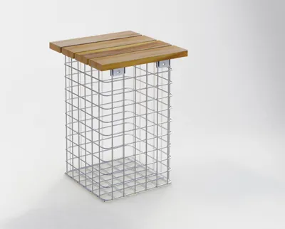 Produktbild von Hocker feuerverzinkt MW 5 x 5 cm, TEAK
