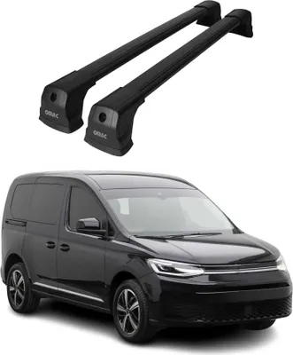 Image de Barres de toit transversales pour VW Caddy 2021-2025 Aluminium Noir