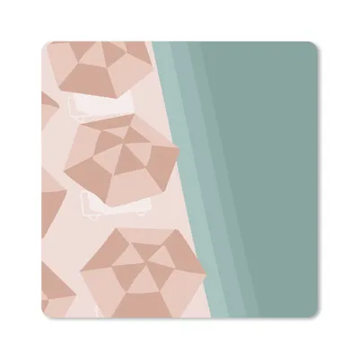Produktbild von MuchoWow® Mauspad Mousepad Sommer - Sonnenschirme - Meer 20x20 cm - Mousepads - Maus Mat - Pad - Mausunterlage - Desk Mat - Bureauartikeln