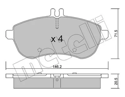 Produktbild von METELLI Bremsbeläge Satz Vorne Bremsklötze passend für MERCEDES-BENZ C-Klasse Limousine (W204) 22-0665-0