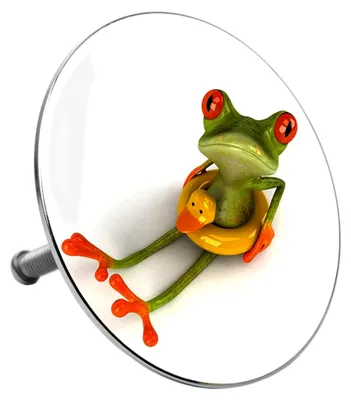 Produktbild von Badewannenstöpsel Froggy, Stöpsel für Badewannen mit vollständiger Abdeckung des Abflussbereichs, universell mit Motiv