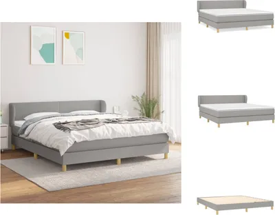 Produktbild von vidaXL Boxspringbett mit Matratze Hellgrau 160x200 cm Stoff -  Betten & Bettgestelle