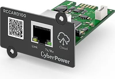 Zdjęcie produktu dla CyberPower RCCARD100, Wewnętrzny, Przewodowa, Ethernet, 100 Mbit/s, Czarny, Zielony, Metaliczny