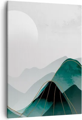 Produktbild von Bild auf Leinwand - Leinwandbild - Einteilig - Abstraktion Berge Stück - 50x70cm - Wand Bild - Wanddeko - Wandbilder - Leinwanddruck - Wanddekoration - Leinwand bilder - Wandbild - PA50x70-4911