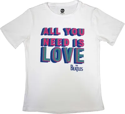 Obrázek produktu pro The Beatles - Tričko pro ženy "All You Need Is Love" RO10320 (M) (Weiß)