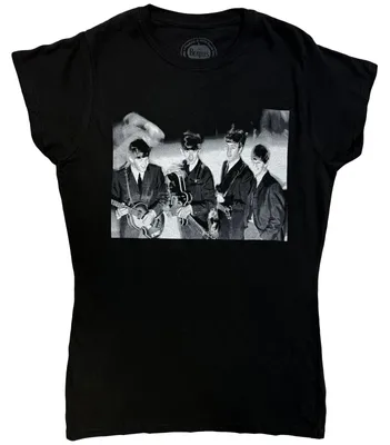 Obrázok produktu pre The Beatles Smiles Photo Black S Dámske Tričko