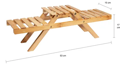 Immagine prodotto di QUVIO Scaffale per piante - Scaletta per piante - Scaletta per fiori - Contenitore per piante - Bambù - 15 x 53 x 17 cm (LxLxH)