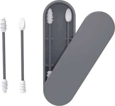 Produktbild von Silikon Wattestaebchen Stick wiederverwendbare tragbare und reinigbare Ohr Q-Tip Grobe Reibung Wattestaebchen fuer Ohrreinigung Make-up 2 Stueck
