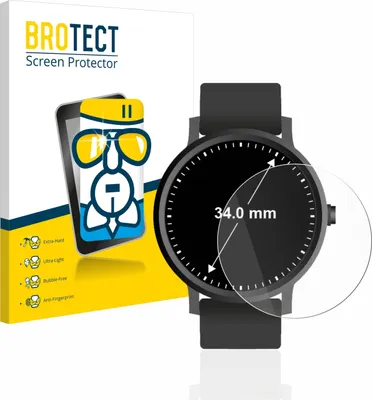 Produktbild von BROTECT Schutzglas für Armbanduhren (Kreisrund, ø: 34 mm) Schutzfolie Panzer Folie Glas Display Schutz klar