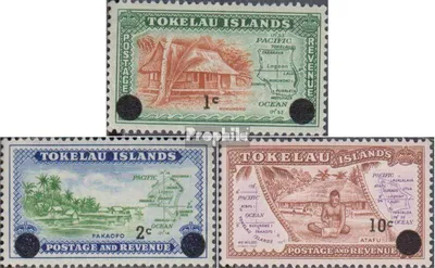 Produktbild von Briefmarken Tokelau 1967 Mi 6-8 (kompl.Ausg.) Jahrgang 1967 komplett postfrisch Aufdruckausgabe