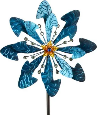 Produktbild von Windspiel Metall Windrad Türkis Gartenstecker 182 cm