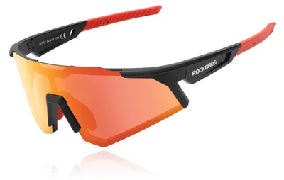 Immagine prodotto di ROCKBROS Occhiali da ciclismo polarizzati con protezione UV400, antivento, per ciclismo, pesca, corsa e golf, nero