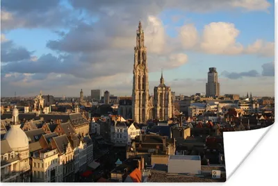 Produktbild von MuchoWow® Poster Architektur - Sonne - Antwerpen 60x40 cm - Schlafzimmerdekoration