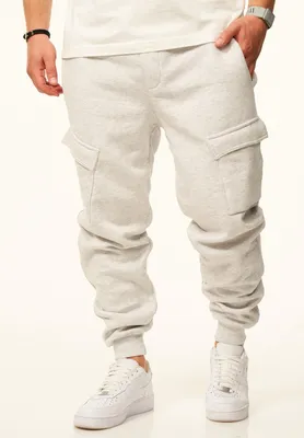 Produktbild von DAILY Baumwolle Herren Jogginghose als Cargohose - Lange Trainingshose Sweatpants Herren Freizeithose mit Bündchen aus Baumwolle im Regular-Fit