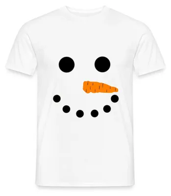 Produktbild von Spreadshirt Schneemann Gesicht Fasching Weihnachten Männer T-Shirt, L, Weiß