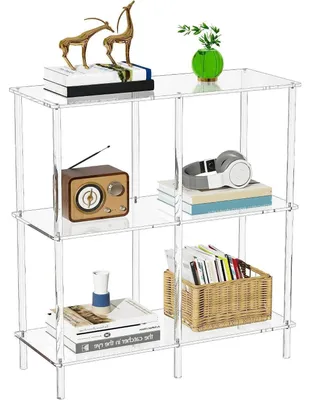 Immagine prodotto di Tavolino consolle in acrilico, scaffale, libreria, 75 x 30 x 80 cm, trasparente
