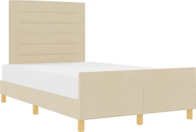 Immagine prodotto di Struttura del letto con testiera Crema 120 x 190 cm Tessuto