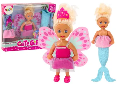 Immagine prodotto di Mini bambola 2 in 1: sirena e fata con coda e ali