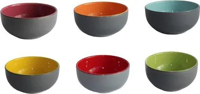 Immagine prodotto di Set di 6 ciotoline colorate per tapas, dessert e snack – ciotoline decorative colorate, ciotoline in Vetroceramica colorate da 12 cm