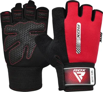Produktbild von RDX Sports Fitness-Handschuhe W1 - Mit offenen Fingerspitzen - Rot - XL