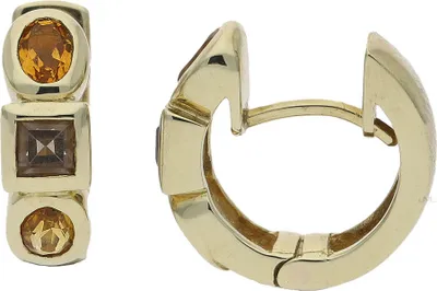 Produktbild von JuwelmaLux Creolen 333 Gold mit Citrin und Rauchquarz JL30-06-2134