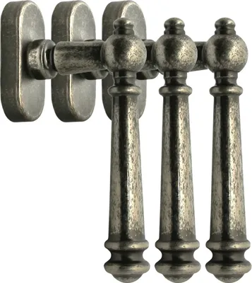 Produktbild von Hochwertiges Fenstergriff Set 3 x FG Kos Antik Iron L-Form Fensterbeschlag