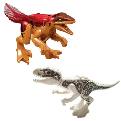 Produktbild von Dinosaurier Bausteine - Figuren Fire Raptor & Tyrannosaurus - 2 Stück - ab 3 Jahren