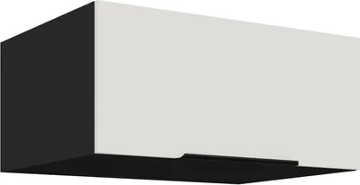 Produktbild von LUNARA Tiefhaubenunterschrank – Breite 80 cm, weiß/schwarz