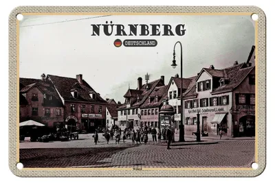 Produktbild von Blechschild Städte Nürnberg Wöhrd Altstadt Gemälde 18x12cm Dekoration