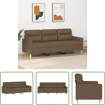 Produktbild von The Living Store 3-Sitzer-Sofa Braun 180 cm Stoff