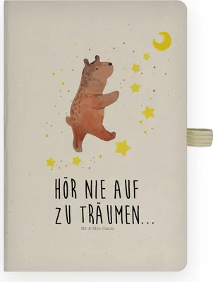 Produktbild von Mr. & Mrs. Panda Adressbuch Bär Träume - Transparent - Geschenk, Skizzenheft, Traumdeutung, Journal, Kladde, Träumen, notizbuch, Teddy, Tagebuch, a4, Traum