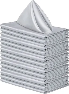 Obrázok produktu pre Balenie 20 ks damaškových látkových obrúskov 43 x 43 cm, obrúsky látkové a saténové obrúsky mäkké, záhyby obrúskov na dekoráciu stola, narodeninovú oslavu, svadobnú výzdobu