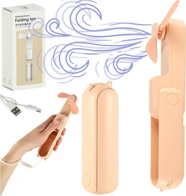 Zdjęcie produktu dla Mini wentylator ręczny składany USB różowy