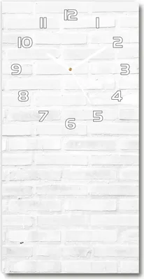 Produktbild von Wanduhr aus Glas – 30x60 cm - Glasbild - Glasuhr - Gehärtetes Glas -Backsteinmauer