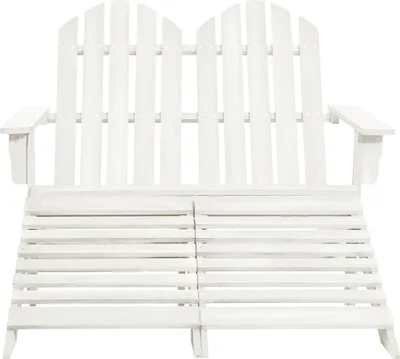 Obrázok produktu pre vidaXL Adirondack záhradná lavica 2-miestna s podnožkou jedľové drevo biela