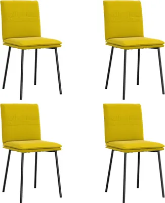 Produktbild von Esszimmerstühle 4 Stk. Gelb Samt