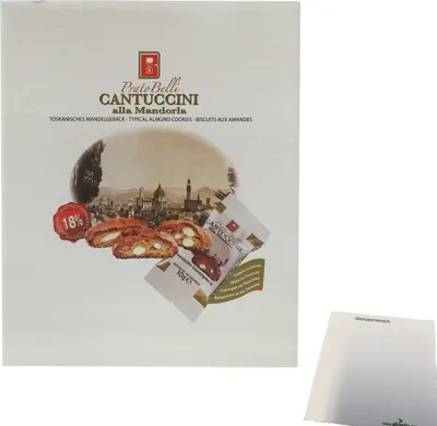 Produktbild von Belli Cantuccini alle Mandorle 18% (60x10g Gebäck mit Mandeln einzeln verpackt) + usy Block