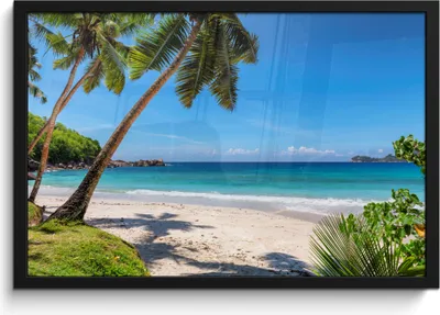 Produktbild von MuchoWow® MuchoWow® Gerahmtes Poster Strand - Meer - Palmen - Sonne 60x40 cm - Poster mit zchwarzem Bilderrahmen - Printing - Wanddeko Schlafzimmer