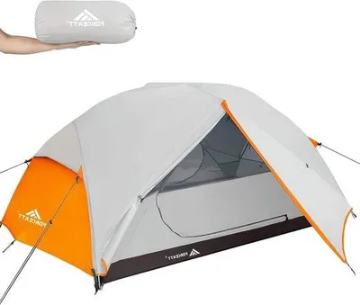 Produktbild von Zelt für 2 Personen mit 2 Eingängen, doppelwandig, wasserdicht und leicht, ideal zum Rucksackwandern, Campen und Wandern in allen Jahreszeiten.