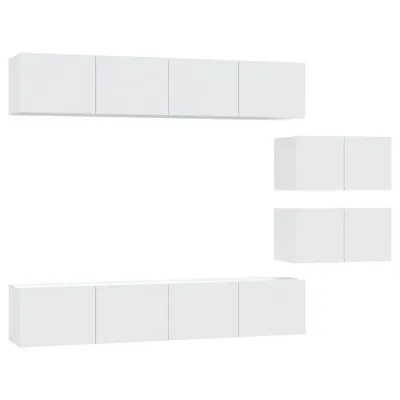 Produktbild von vidaXL 6-tlg. TV-Schrank-Set Weiß Holzwerkstoff