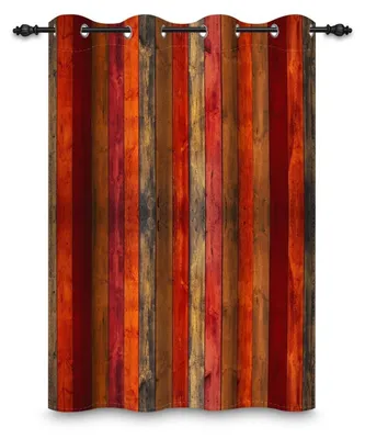 Zdjęcie produktu dla Zasłona, firanka, rustykalna, drewniana, styl retro, kolorowa, 117x175 cm