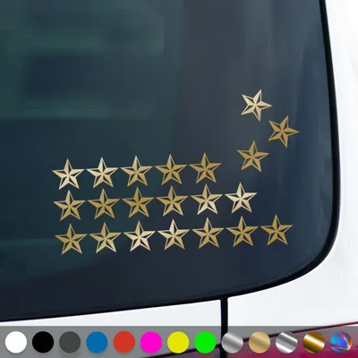 Produktbild von PantherPixel Sterne Set Aufkleber Aufkleberset Nautischer Stern Sticker Auto Geschenkidee Farbe Gold