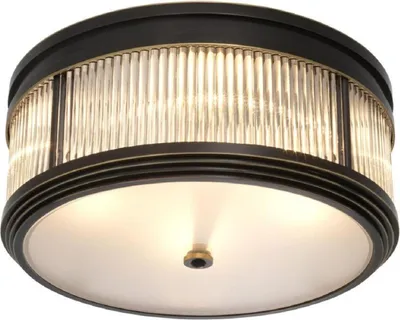 Produktbild von Casa Padrino Luxus Deckenleuchte Bronze / Weiß Ø 40,5 x H. 18,5 cm - Luxus Qualität