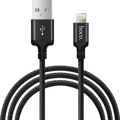 Zdjęcie produktu dla Hoco High Speed X14 - 1m kabel do ładowania Lightning nylonowy kabel USB kabel do transmisji danych kabel do telefonu komórkowego iPhone iPad - czarny
